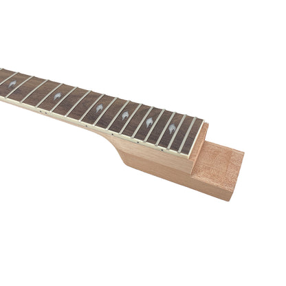 yinfente Unfinished guitar neck nice inlay replacement 22Fret 25inch Mahogany Rosewood Fretboard