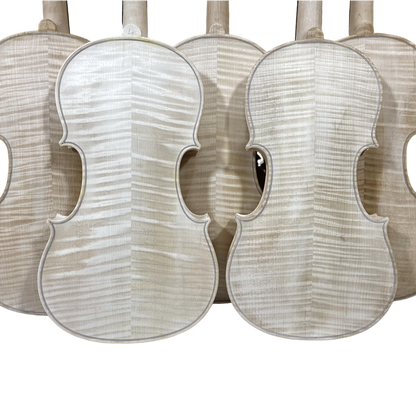 Yinfente Handmade 4/4 size Violin with Flame Maple Back white Unfinished