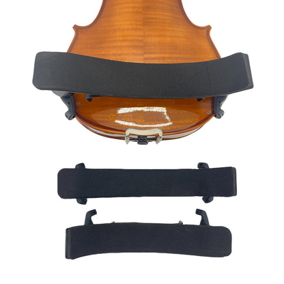 Violin Shoulder Rest 4/4 1/2 1/4 Size Aluminum Alloy Rubber Feet Comfortable Foam Soft Pad Height Adjustable Violin Parts (Black)