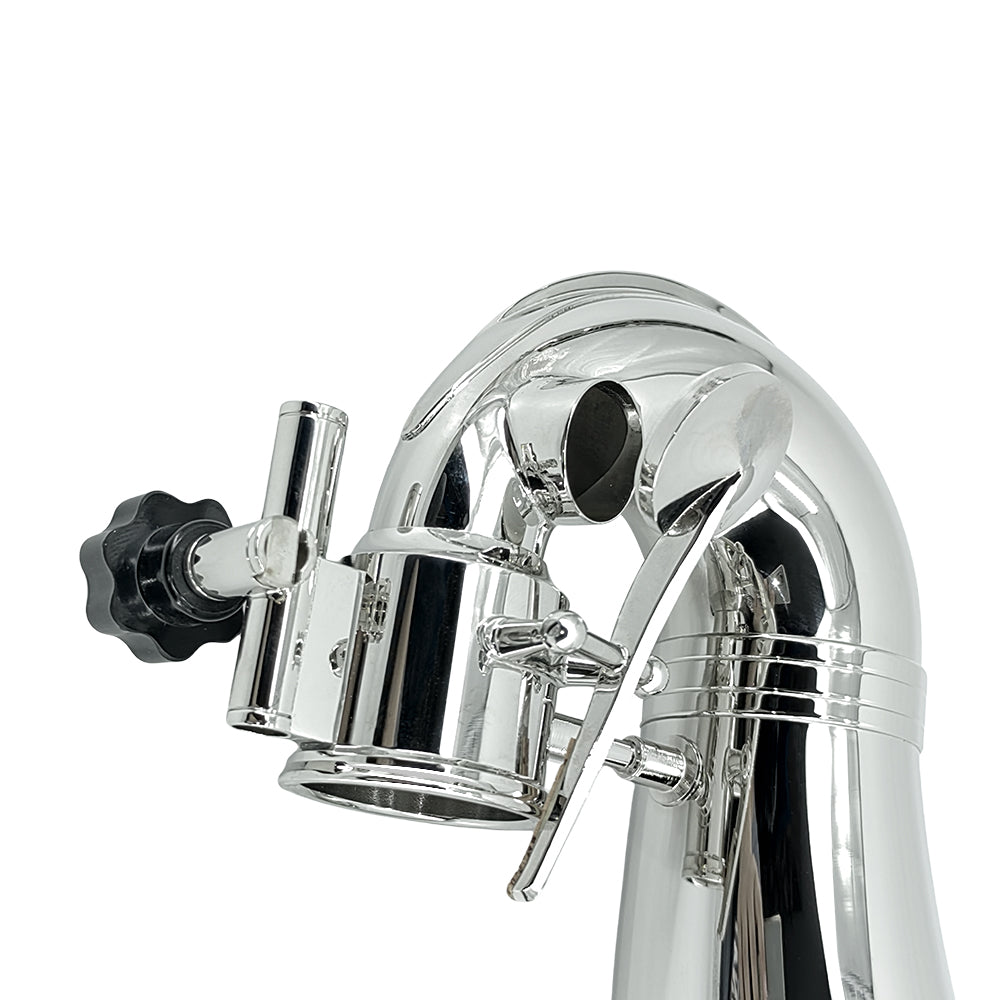 Yinfente Professional Bass Clarinet Low C Silver Nickel Plated Keys with Case Rich Sound Musical Instrument Student Clarinet (Low C)