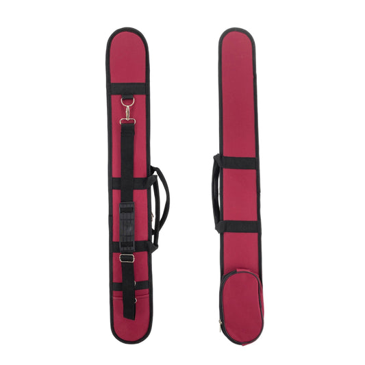 Yinfente Double Bass Bow Case for 2 Pcs German/French Style Bow Lightweight Sturdy Bass Bow Case with Shoulder Strap (Red)