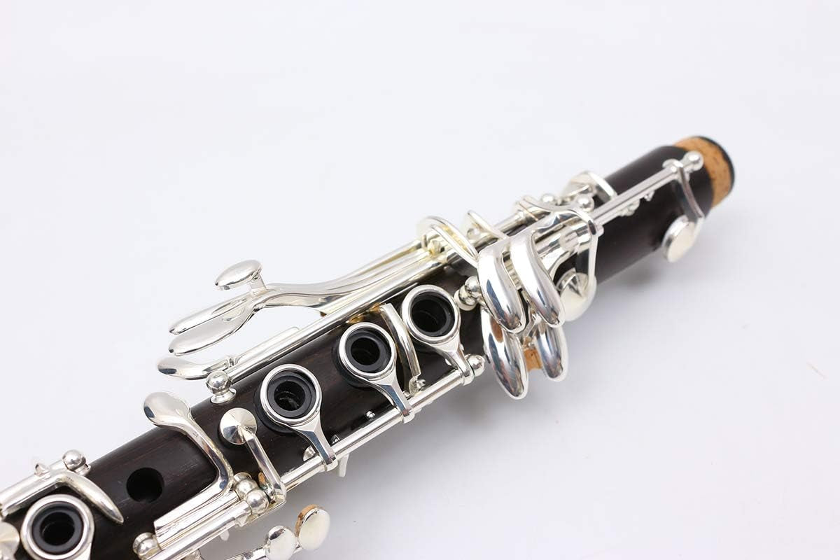 Professional Clarinet Eb Ebony Wood E Key Silver Plate with Case + Reeds + Pads