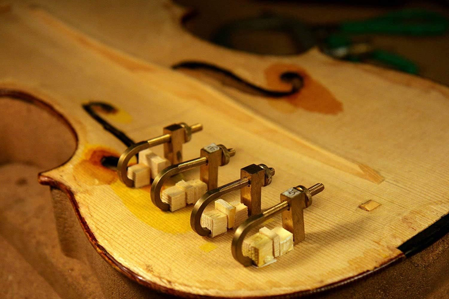 5Pcs Violin Tool Brass Hold Repair Violin Crack Clamp Luthier Tool Violin Making Tools Adjustable Size