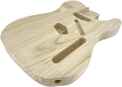 Unfinished Guitar Body, Paulownia Wood Electric Guitar Body for DIY Guitar Building & Customization Projects