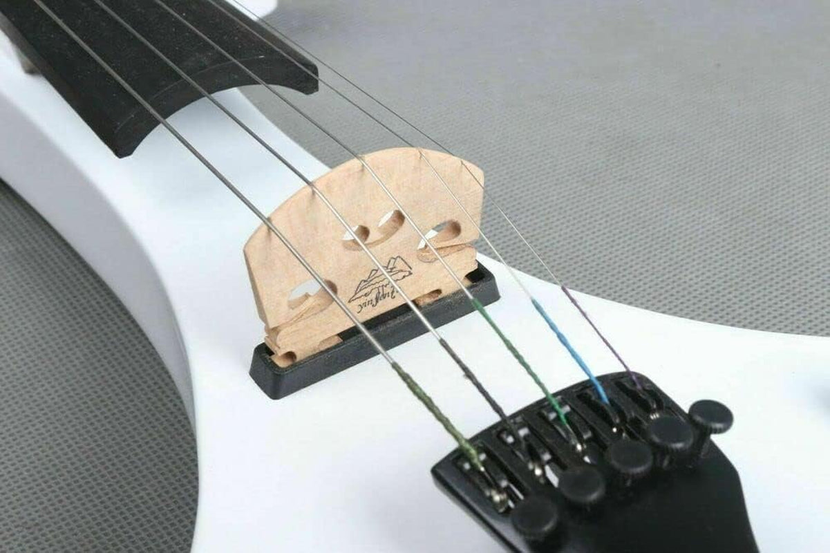 5 String Electric Violin 4/4 Solid Wood Ebony Fittings Free Violin Case Bow White Violins Professional