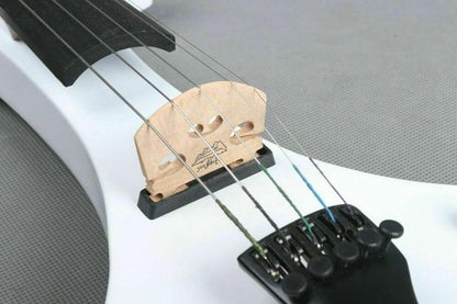 5 String Electric Violin 4/4 Solid Wood Ebony Fittings Free Violin Case Bow White Violins Professional