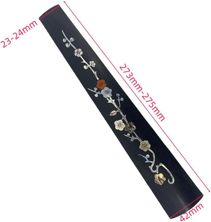 Yinfente Violin Fingerboard 4/4 Full Size Indonesia Ebony Violin Fretboard With Beautiful Pearl Flower Inlay Violin Parts