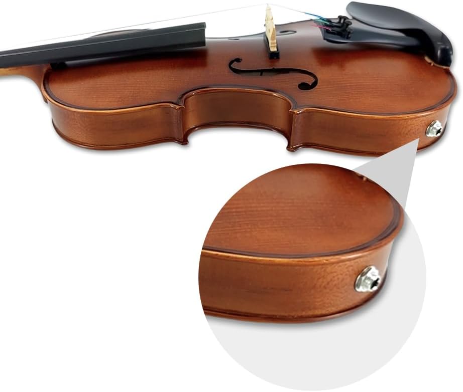 Yinfente Left Handed Acoustic&Electric Violin 4/4 Full Size Ebony Fittings With Hard Case,Brazil Bow,Bridge,Extra Strings,AUX Cable,Cleaning Cloth Violin For Beginners