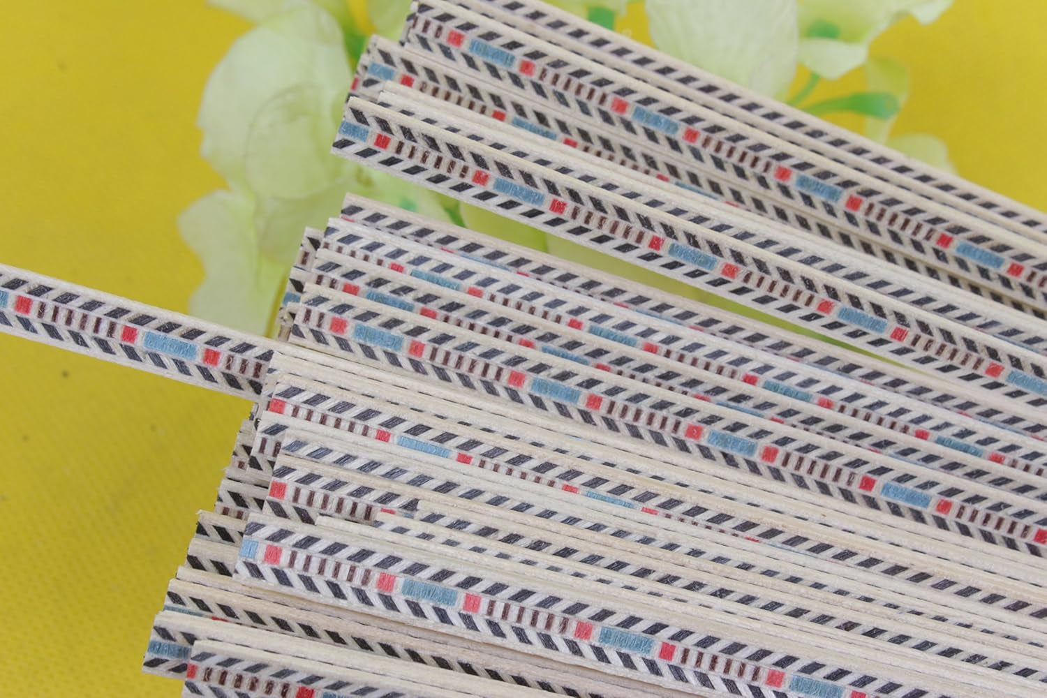 20X Guitar Strip Inlay Guitar Luthier Figured Purfling Guitar Body Binding Wood Inlay 640X7X1.0Mm #60