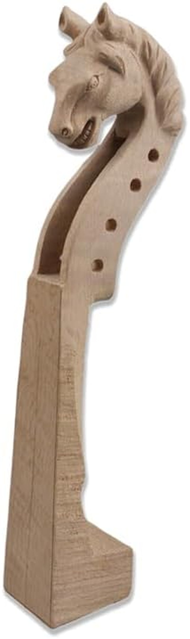 4/4 Violin Neck Maple Wood Handcrafted Violin Neck 4 String Solid Wood Violin Replacement Violin Accessories (Horse)