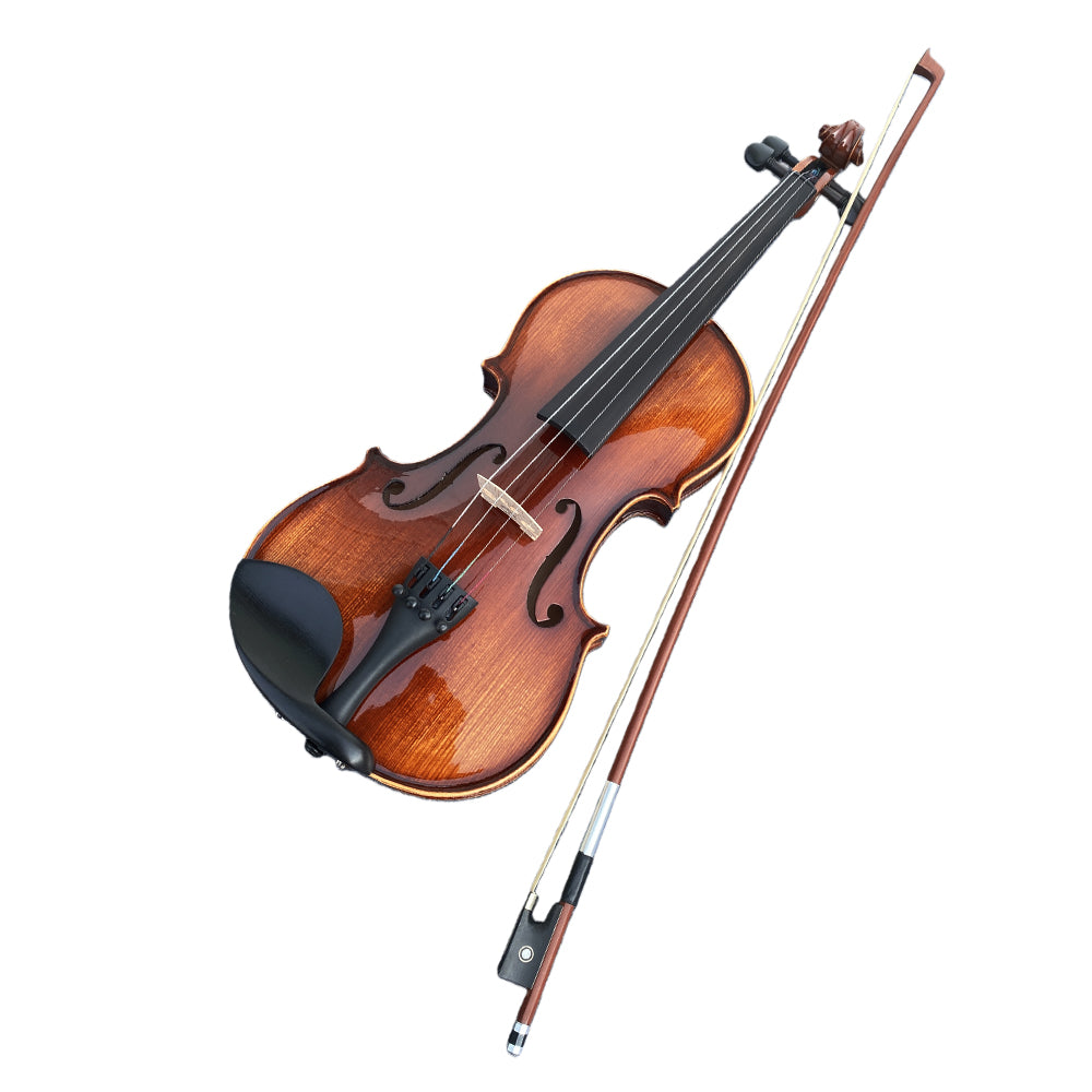 Violin 4/4 Full Set Violin for Beginners & Adults Solid Wood Fiddle with Hard Case Bow Shoulder Rest Strings Flame Maple Spruce Wood