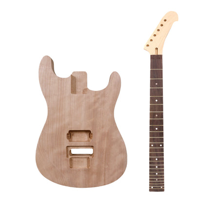 Yinfente DIY ST Body Mahogany Project Fit Locking Nut Bolt on and new banana maple neck dots inlays rosewood fretboard 24 frets Replacement