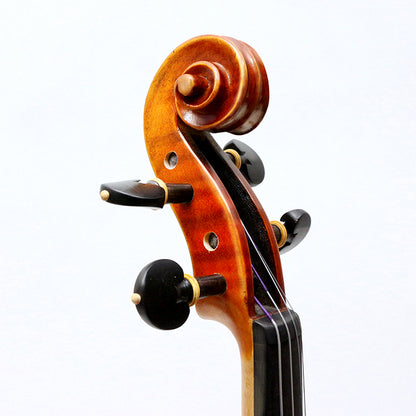 4/4 Full Size Flame Maple 4 String Acoustic Violin Spruce Top Ebony Fittings Solid Wood,Case,Bow,Rosin,Battery-Operated Mini Clip-On Tunerkit,Briage,Shoulder Rest for Beginner. (Fine Grain)