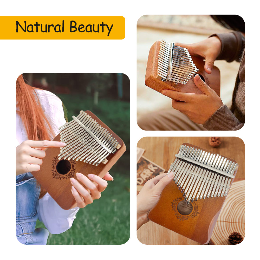 21 Keys Kalimba Thumb Piano Big Size Mahogany Finger Piano with Tuning Hammer，Instructions，Carrying Bag Gifts for Adults，Beginners