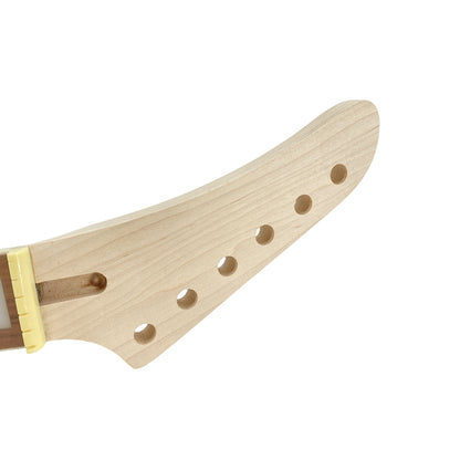 Yinfente Guitar Neck 22Frets 24.75inch mahogany Ebony Fretboard Customized Square Inlay with Binding Set in Heel for unfinished
