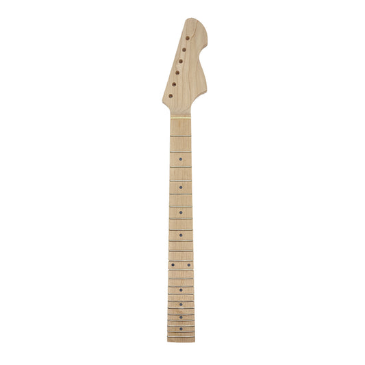 Yinfente Electric Guitar Neck 22Fret 24Inch Maple Fretboard Dot Inlay Bolt on Guitar Neck Replacement Unfinished