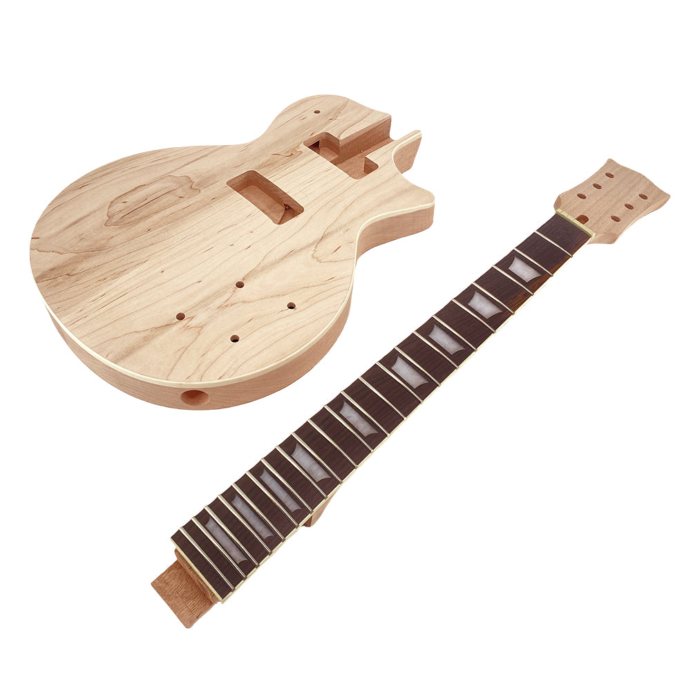 Yinfente 1set Guitar kit Guitar Neck 22fret 24.75inch Mahogany Rosewood Fretboard Set in