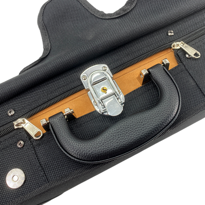 Yinfente Oblong Wooden Double Full Size Violin Case Viola Case for 15-16.5Inch with Adjustable Backstrap Four Bow Holders Thinck Padding