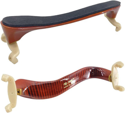 4/4 Full Size Violin Shoulder Rest 3/4 Maple Wood Tiger Stripe Height and Collapsible Adjustable Violin Part (Brown-High Feet)