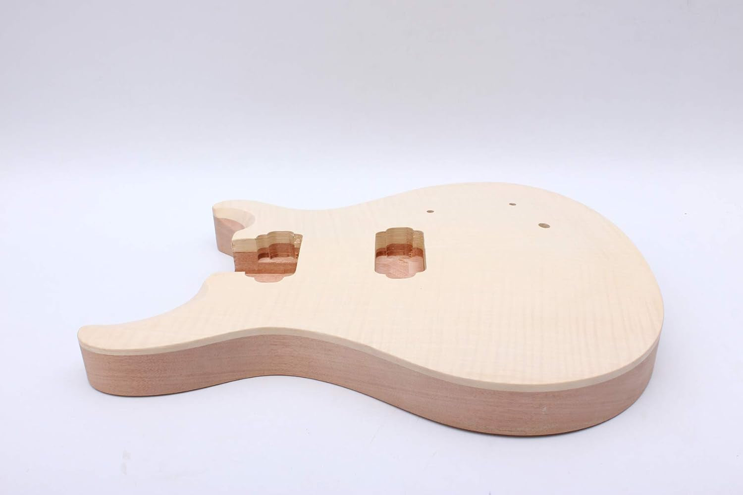 Electric Guitar Body Mahogany Maple Wood for Electric Guitar Replacement Set in Style Flame Maple Cap HH Pickups Holes