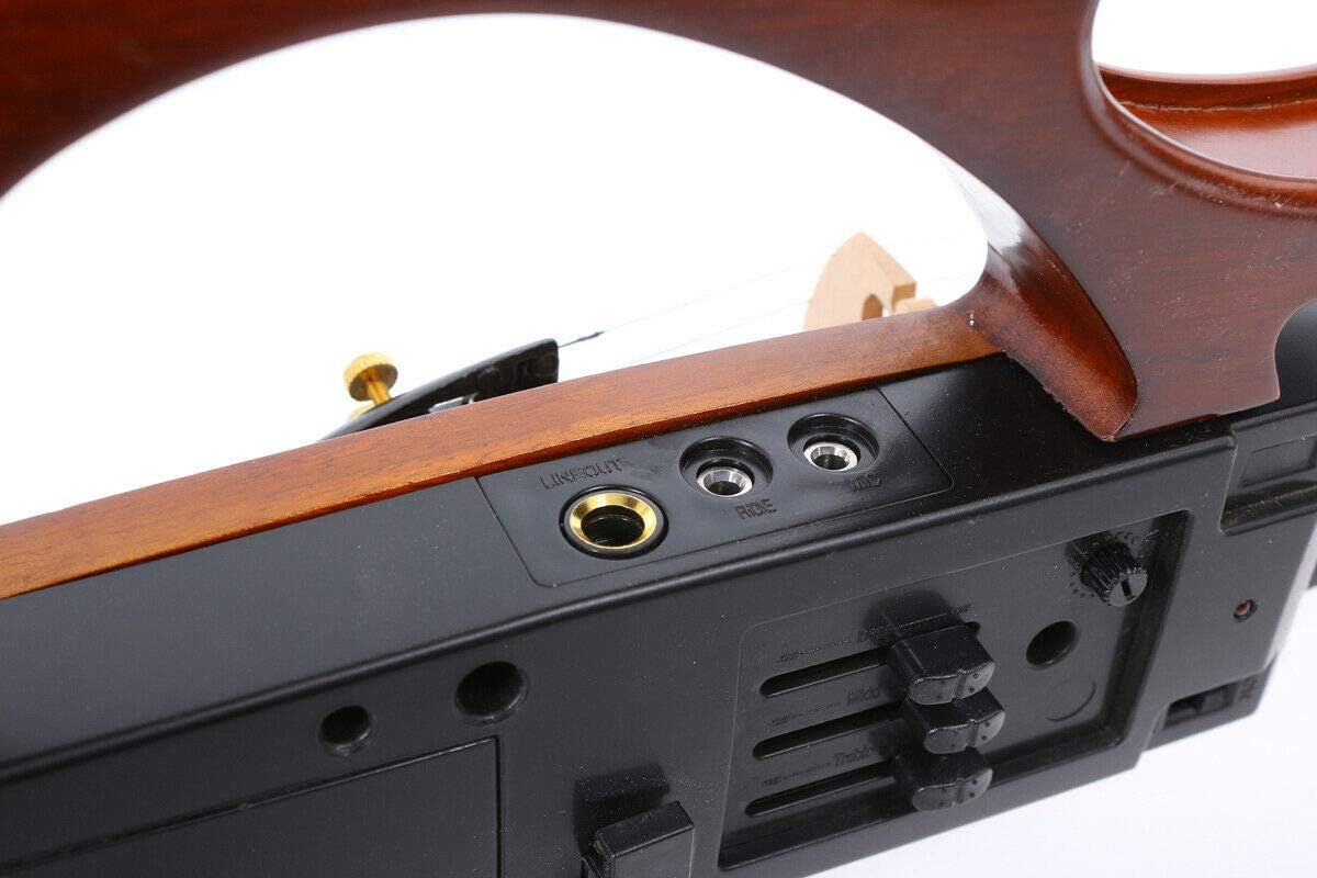 4/4 Electric Violin Silent Solid Wood Powerful Sound Support Headphone AMP Free Violin Case Bow Full Size Red
