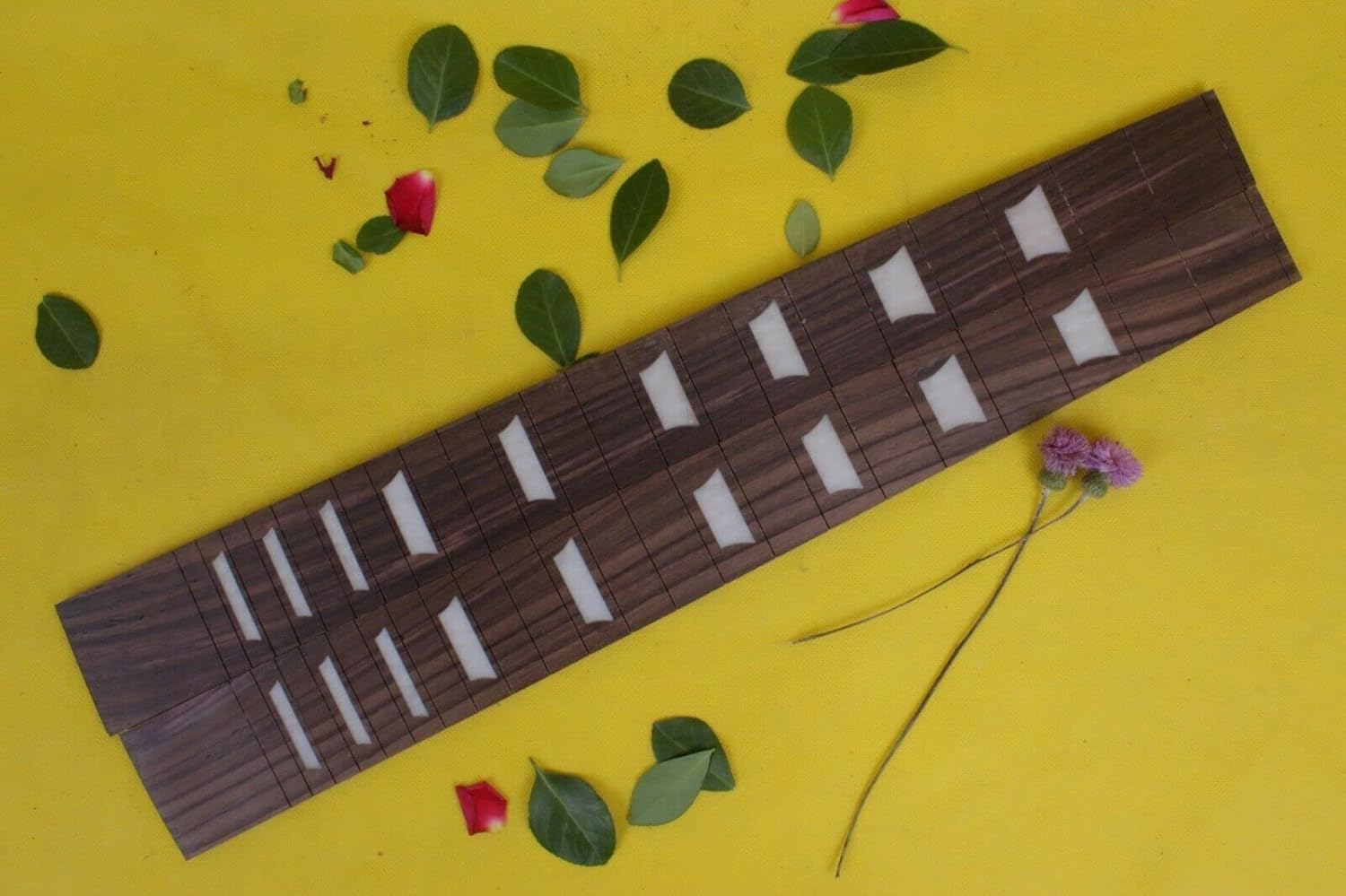 Yinfente New Electric Guitar Fretboard Real Inlay Guitar Accessory Parts Rosewood Fretboard 24.75Inch Scale for 22Fret Guitar Neck