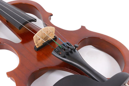 Yinfente Electric Violin Red 4/4 Full Size Solid Wood For Beginner,Adult,4 String Professional,Silent Electric Violins With Ebony Fittings