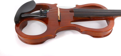 Yinfente Electric Violin Red 4/4 Full Size Solid Wood For Beginner,Adult,4 String Professional,Silent Electric Violins With Ebony Fittings