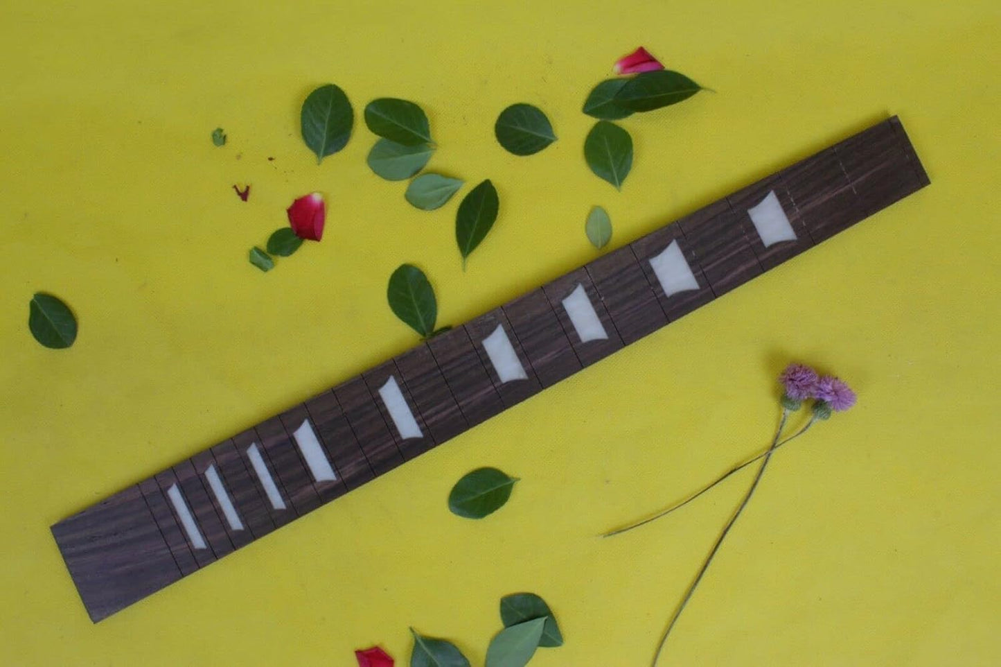 Yinfente New Electric Guitar Fretboard Real Inlay Guitar Accessory Parts Rosewood Fretboard 24.75Inch Scale for 22Fret Guitar Neck