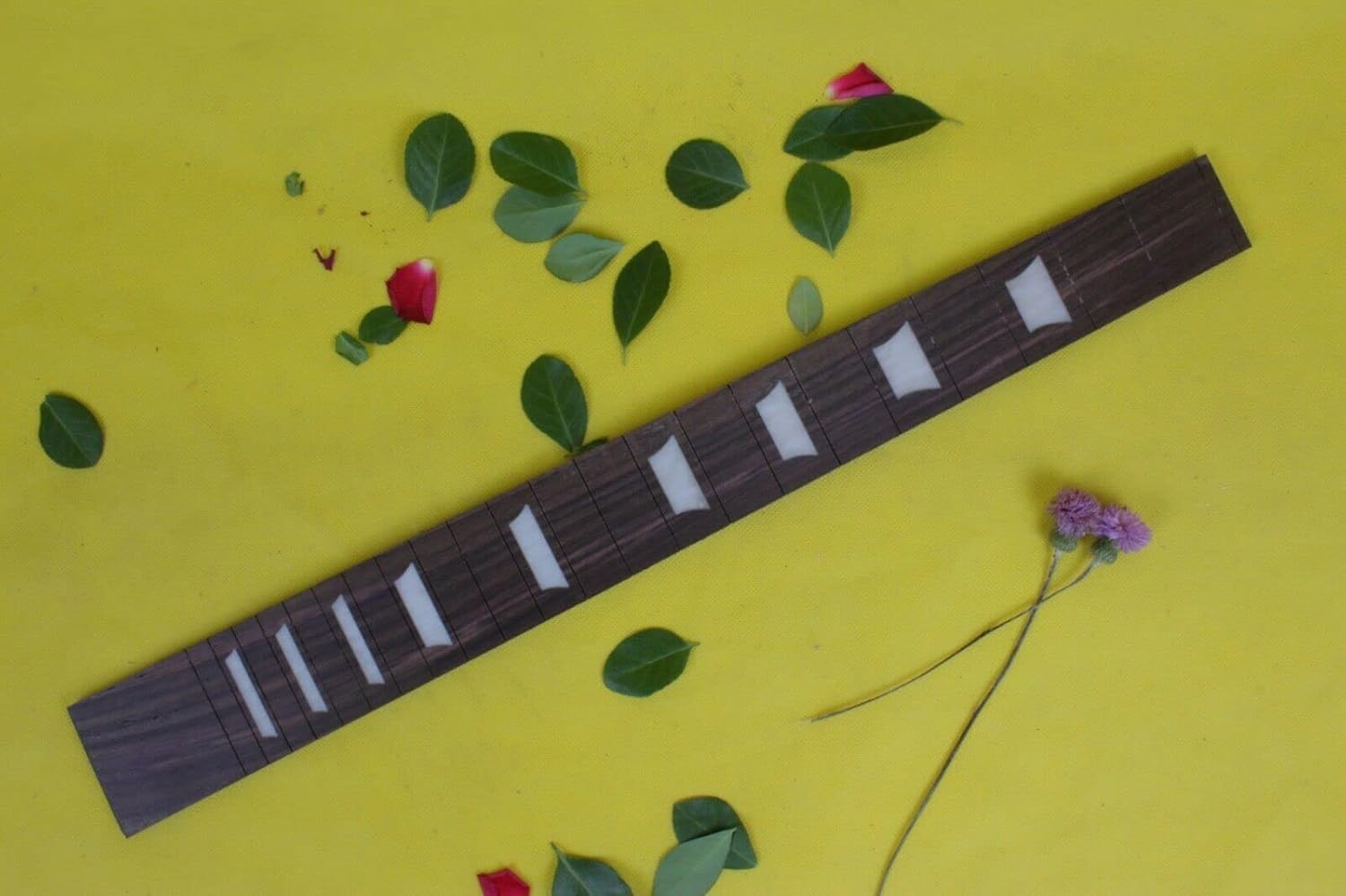 Yinfente New Electric Guitar Fretboard Real Inlay Guitar Accessory Parts Rosewood Fretboard 24.75Inch Scale for 22Fret Guitar Neck