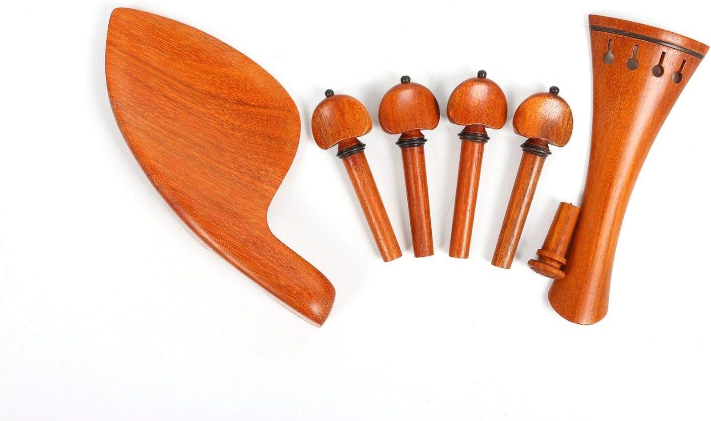 Yinfente 4/4 Violin Kit Accessories Pernambuco Wood Violin Peg Tailpiece Chin Rest End pin Full Size