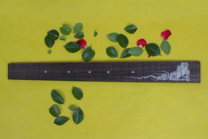 24 Fret Electric Guitar Fingerboard Rosewood Fretboard for Guitar Replacement Parts 25.5 Inch Mermaid Inlay DIY Unfinished (Gtzb-009)