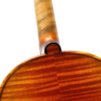 4/4 Full Size 4 String Flame Maple Acoustic Violin Spruce Top Ebony Fittings Solid Wood,Case,Bow,Rosin,Battery-Operated Mini Clip-On Tunerkit,Bridge,Shoulder Rest for Beginner (Fine Grain)