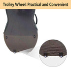 Cello Case 4/4 Carbon Fiber Box Full Size Shell Strong Light 3.7 Kg Cello Accessories (Black-L)