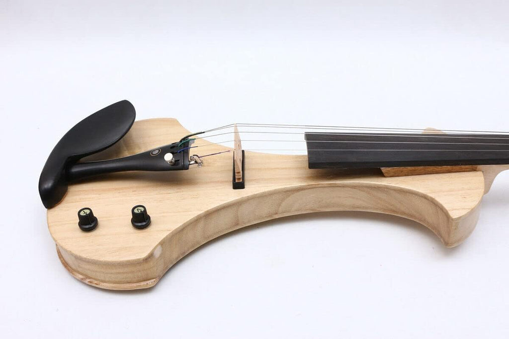 New 5String Electric Violin 4/4 Full Size Violin Guitar Shape Solid Wood Ebony Wood Violin Fittings Big Jack Free Violin Case Bow Clear Coat