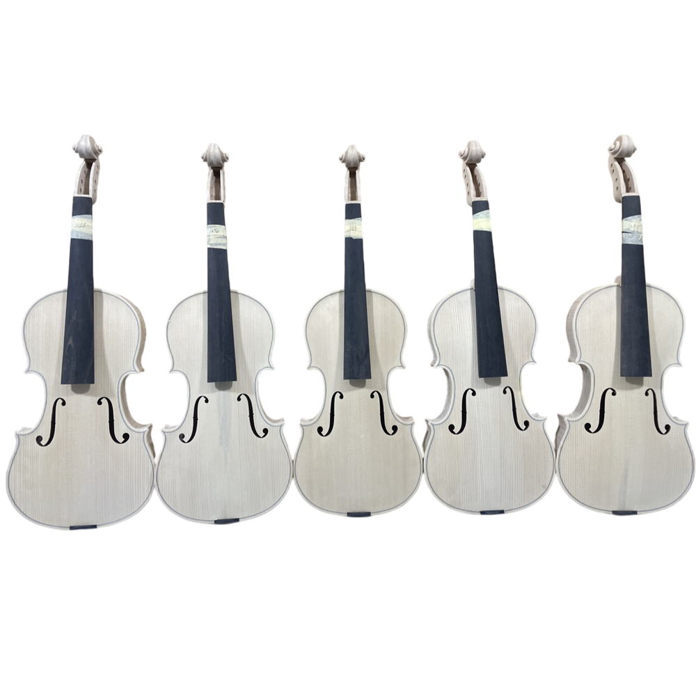 Yinfente Handmade 4/4 size Violin with Flame Maple Back white Unfinished
