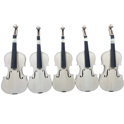 Yinfente Handmade 4/4 size Violin with Flame Maple Back white Unfinished