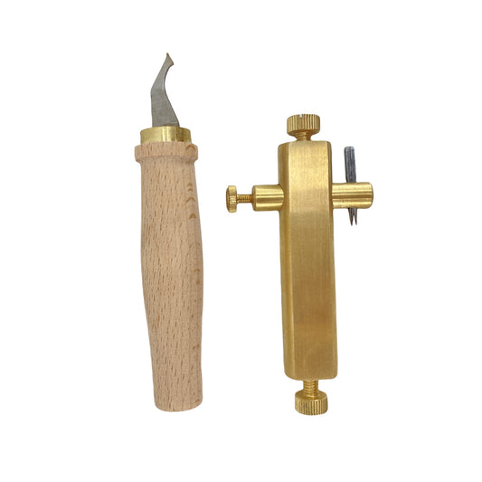 Yinfente 1 Set Brass Purfling Tools Inlay.Inlaid Groove Carver Knife Luthier Tools for Making Violin Viola