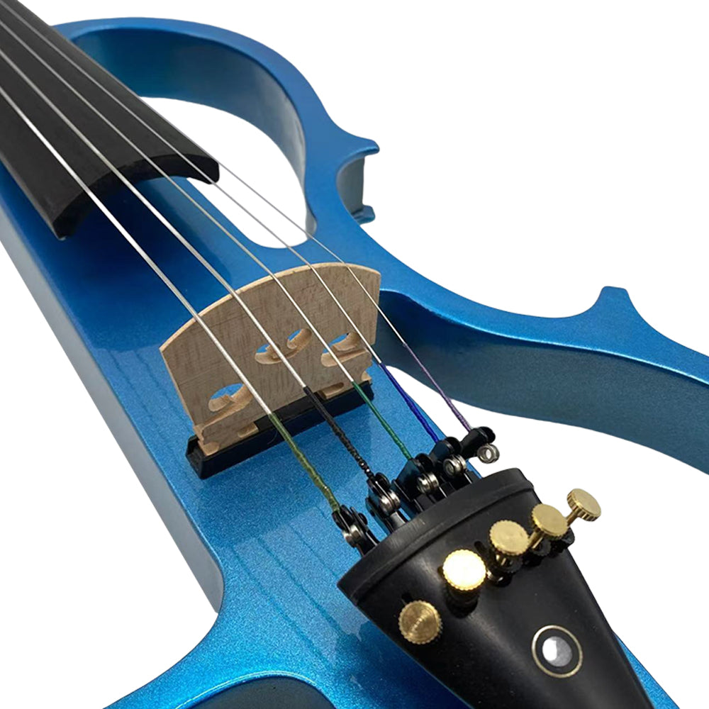 Yinfente 16inch Silent Electric Viola Solid Wood 5 String With Ebony Fittings&Hard Case& Brazilwood Bow