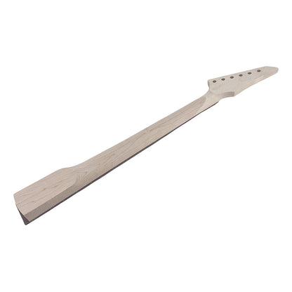 Yinfente Guitar Neck 24Fret 25.5Inch Reversed Head Maple Wood Bolt on Heel Shark Fin Inlay DIY Guitar