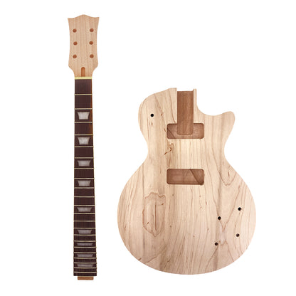 Yinfente 1set Guitar kit Guitar Neck 22fret 24.75inch Mahogany Rosewood Fretboard Set in
