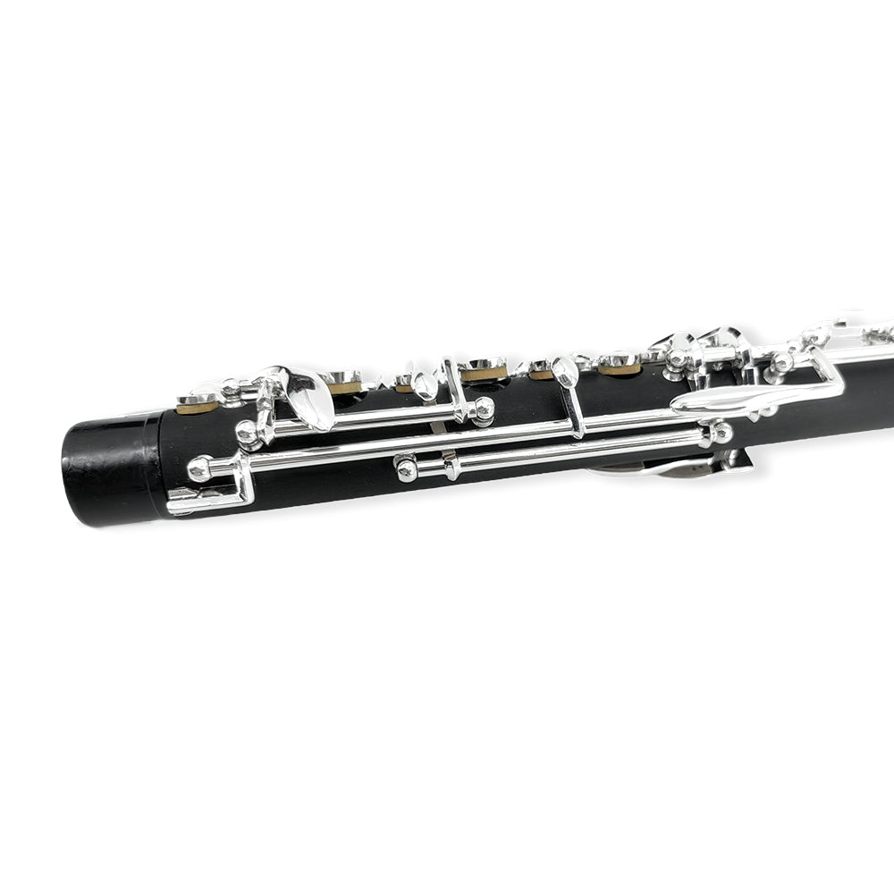 Yinfente Professional Oboe Ebonite C Key Left F Resonance Semi-Automatic Woodwind Instrument with Oboe Reed&Gloves&Leather Case+ Carry Bag&Cleaning Cloth&Cap Cork&Grease&Screwdriver