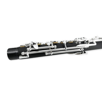 Yinfente Professional Oboe Ebonite C Key Left F Resonance Semi-Automatic Woodwind Instrument with Oboe Reed&Gloves&Leather Case+ Carry Bag&Cleaning Cloth&Cap Cork&Grease&Screwdriver