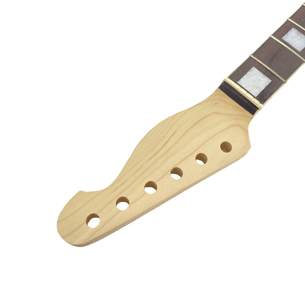 Yinfente Electric Guitar Neck 21 Fret 25.5 Inch Rosewood Fretboard Block Inlay Clear Paint for Build Guitar