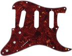 11 Hole Strat Pickguard SSS 3 Single Coil Pickups Scratch Plate with Pickguard Screws, Silver Mirror Style (Red Paerl)