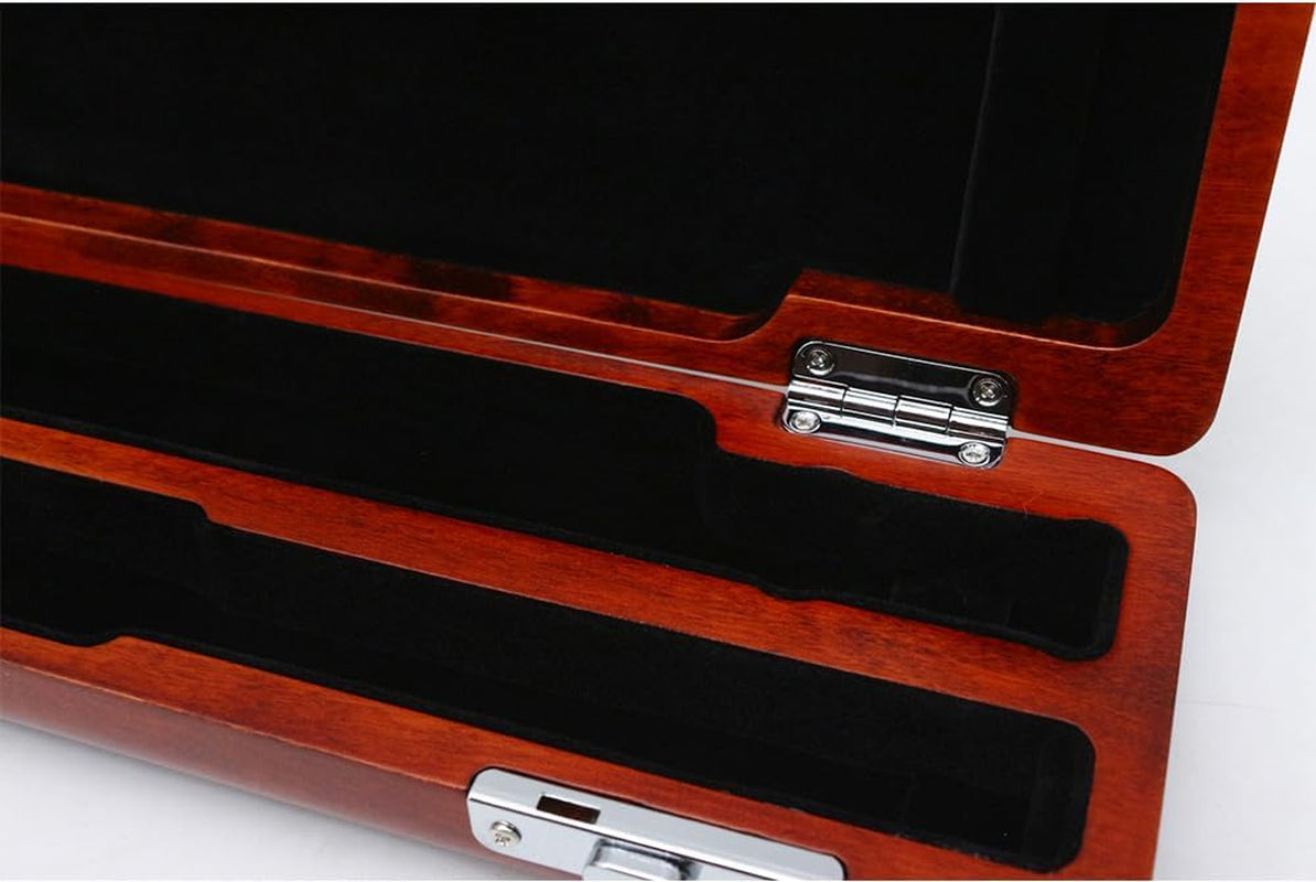 17 Hole Flute Case B Foot Hard Flute Case Sturdy Wooden Case Solid Wood Nice Protection (B Foot-Red)