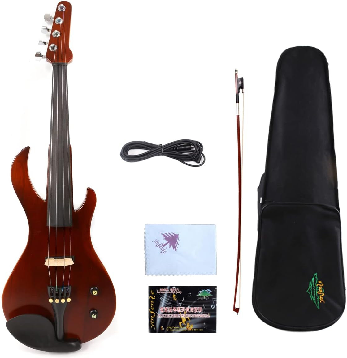 4/4 Violin Metallic Electric Violin Electric Guitar Shape Professional Violin Solid Wood Full Size