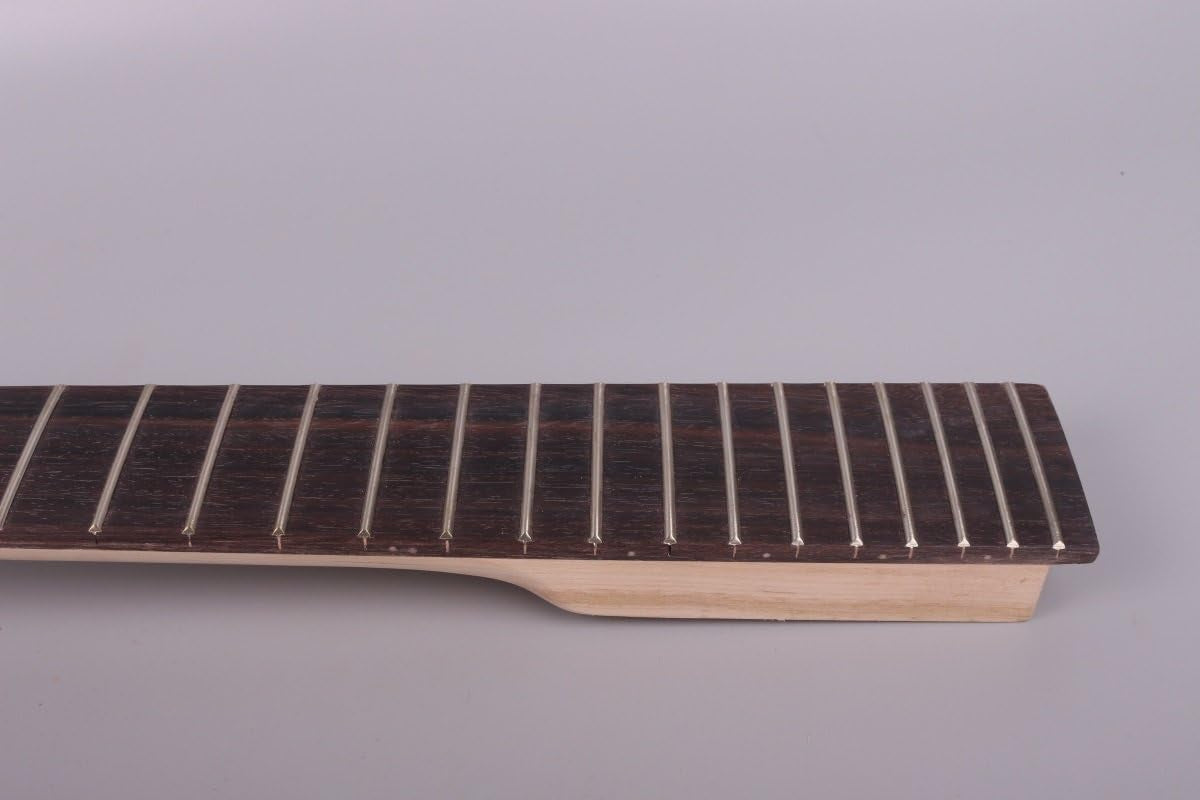 Electric Guitar Neck 22 Fret Guitar Replacement for LP ST Electric Guitar Necks Paddle Head DIY Maple Rosewood 25.5Inch Scale (25-1/2 Inch)