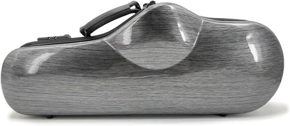 Composite Carbon Fiber Alto Saxophone Case - Lightweight, Durable, and Water-Resistant Protective Hard Case for Alto Sax with Comfortable Shoulder Strap and Plush Interior (Grey)