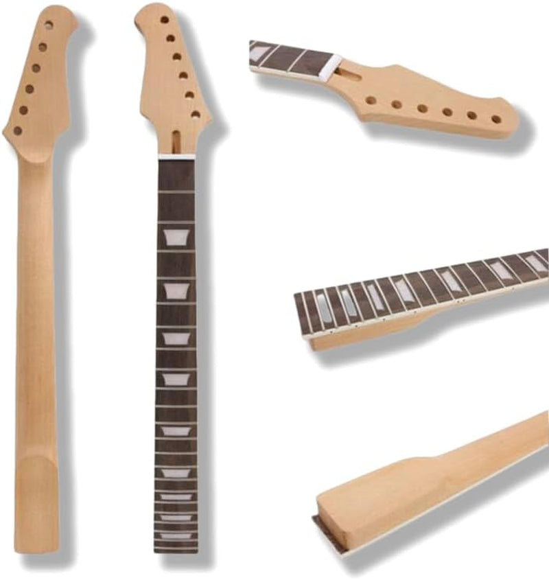 22Fret Guitar Neck 24.75Inch Scale Electric Guitar Necks Made by Mahogany Wood Glue Rosewood Gutiar Fretboard Bolt on Left Hand Guitar Necks DIY Guitar Project
